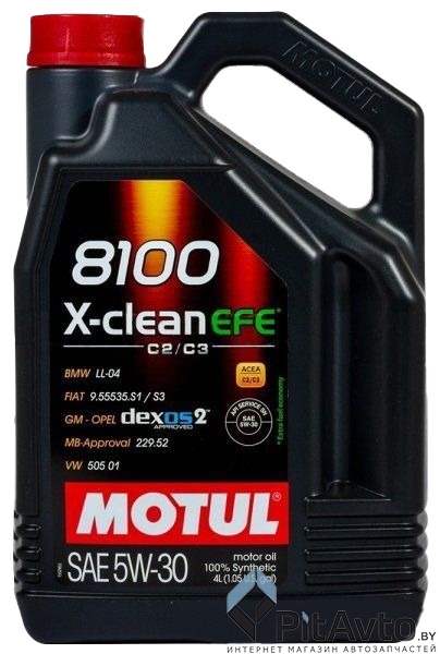 Изображение Масло моторное MOTUL 5W30 8100 X-CLEAN EFE 4л Масло моторное MOTUL 5W30 8100 X-CLEAN EFE 4л