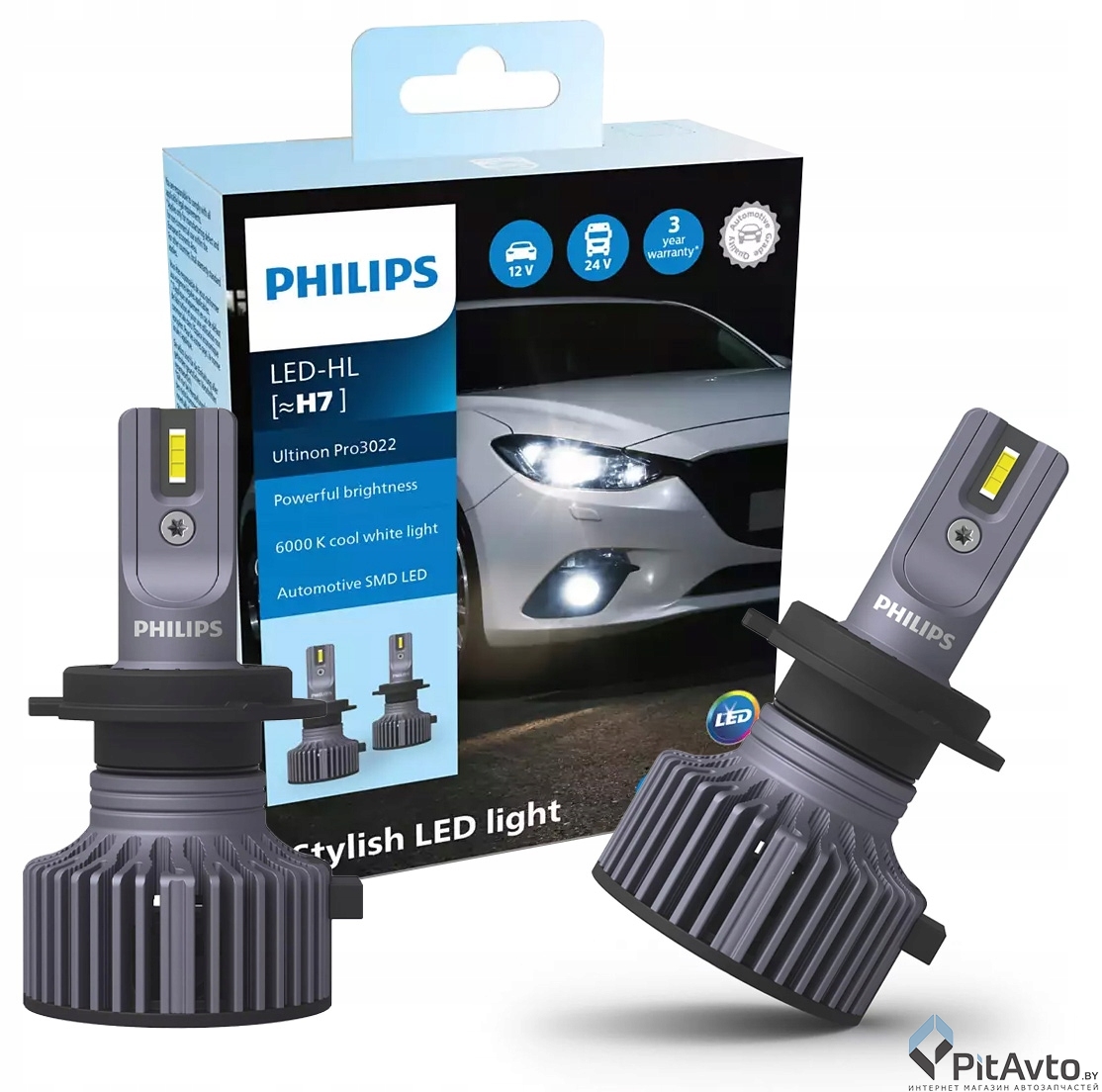 Комплект ламп PHILIPS H7 LED Ultinon Pro3022