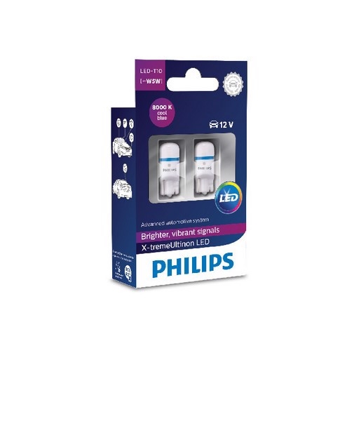 Комплект ламп PHILIPS LED W5W X-tremeVision 8000K