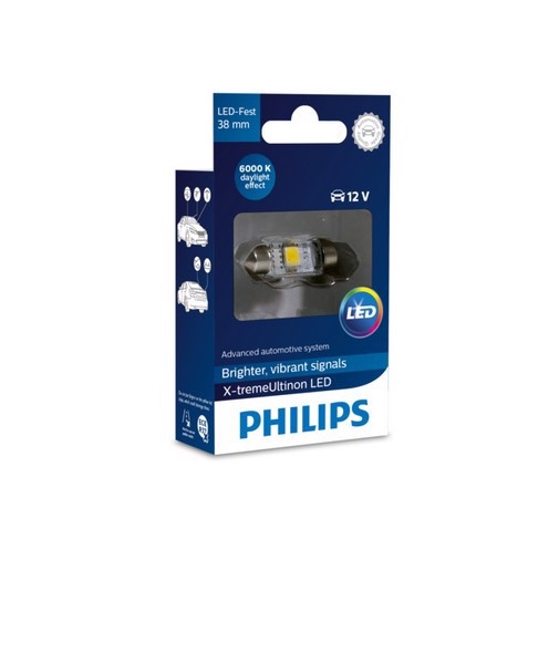 Лампа PHILIPS Festoon X-tremeVision, LED T10.5x38 6000K