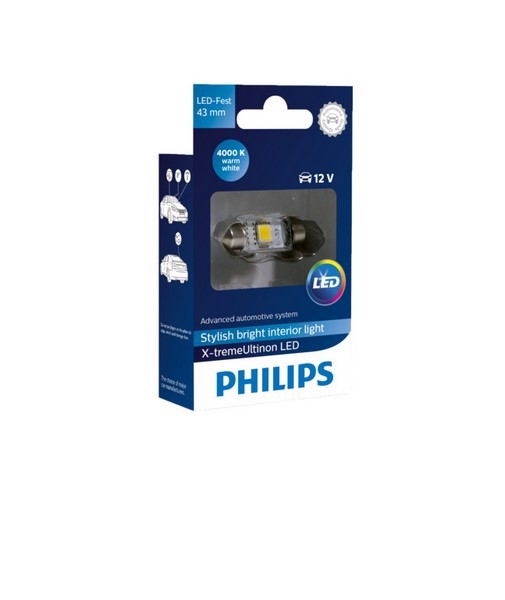 Лампа PHILIPS Festoon X-tremeVision LED T10.5x43 4000K