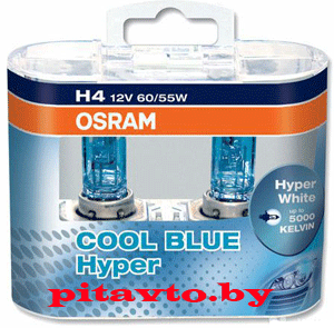 64193CBI-HCB 2шт H4 12V 60/55W P43T COOL BLUE INTENSE