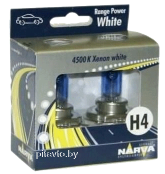 Комплект галогенных ламп 2шт H4  RANGE POWER WHITE