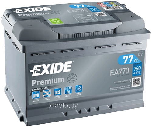 Аккумулятор Exide Premium EA770 77 А/ч 760 А (R+), EA770