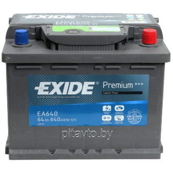 Аккумулятор Exide, Premium, EA640 64А/ч, 640 А, (R+)