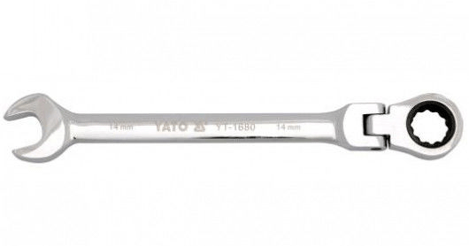 YATO YT-1680 Ключ комбинированный с трещоткой и шарниром 14мм