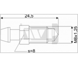 Изображение Штуцер прокачки M8X1.25, L=24.5MM, S=8, 0100, WP, 0100 Штуцер прокачки M8X1.25, L=24.5MM, S=8, 0100, WP, 0100