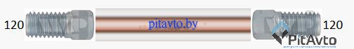 Трубка тормозная медная  L= 391мм D= 3,5мм 1201200391 WP-2971A