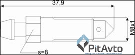 Штуцер прокачки M8X1.0, L=37.9MM, S=8, 0091, WP