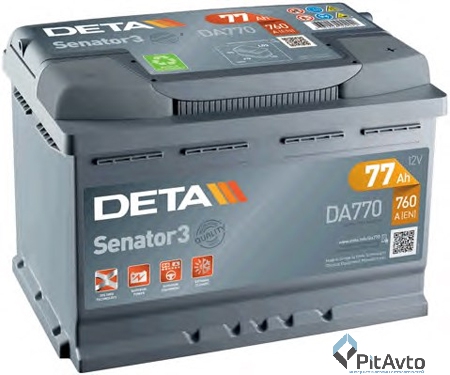 Аккумулятор DETA SENATOR3 DA770 77Ah