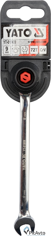 YT-01909 Ключ комбинированный трещеточный 9 мм