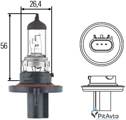 Лампа галогенная HELLA H13  Standard