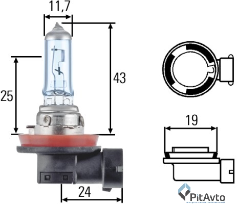 Лампа галогенная H8  Halogen +30%