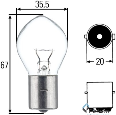 Лампа накаливания F2 24V 35W  Standard