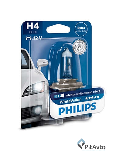 Лампа галогенная H4 WhiteVision +60%