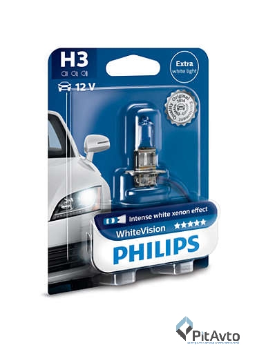Лампа галогенная блистер 1шт H3 WhiteVision +60%