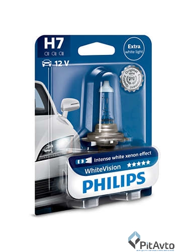 Лампа галогенная блистер 1шт H7  WhiteVision +60%