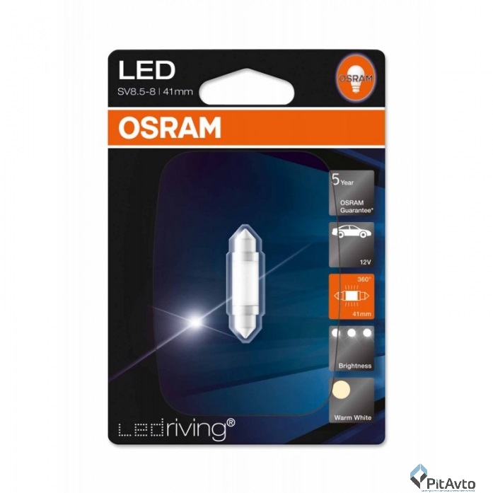 Лампа светодиодная OSRAM, C5W,  6499WW-01B