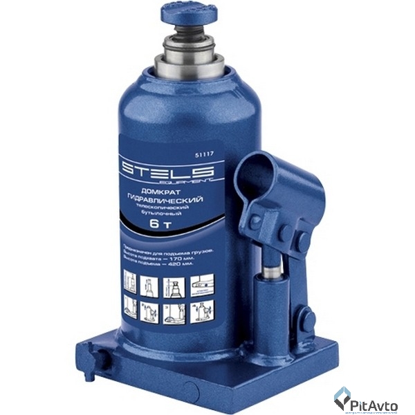Домкрат бутылочный 6т STELS 51117