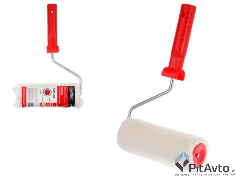 Валик с натуральной шерстью 48-180мм с ручкой 8мм STARTUL PROFI