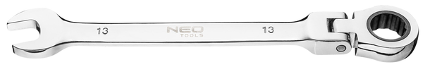 NEO 09-055 ключ комбинированный с трещоткой  с шарниром 13 x 185 мм  72з  CrV 