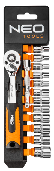 NEO 08-652 набор головок с трещоткой  1/4'  