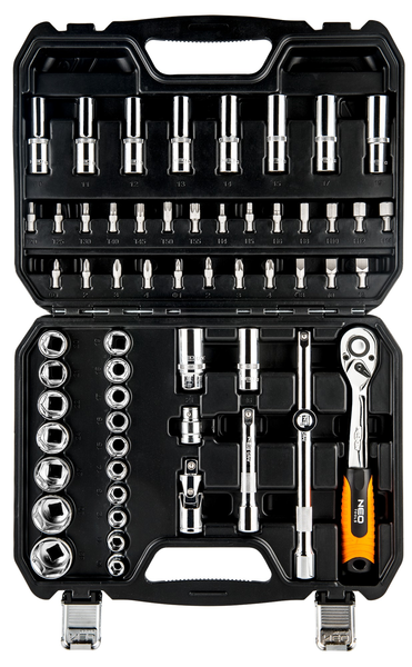 NEO 08-663 набор головок с трещоткой  58 шт  1/2'  