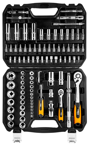 NEO 08-665 набор головок с трещотками  94 шт  1/4' 