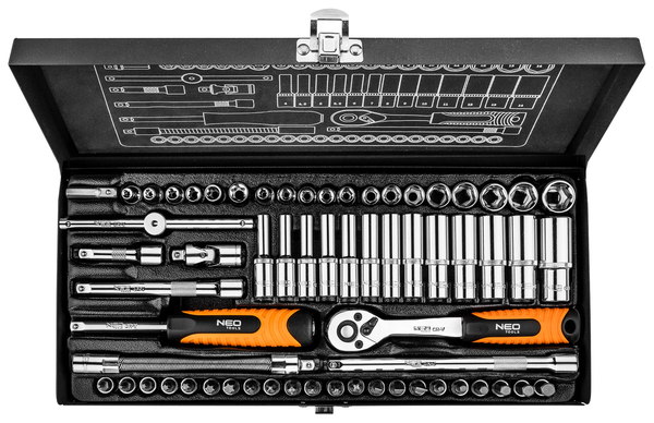 NEO 08-679 набор головок с трещоткой  63 шт 