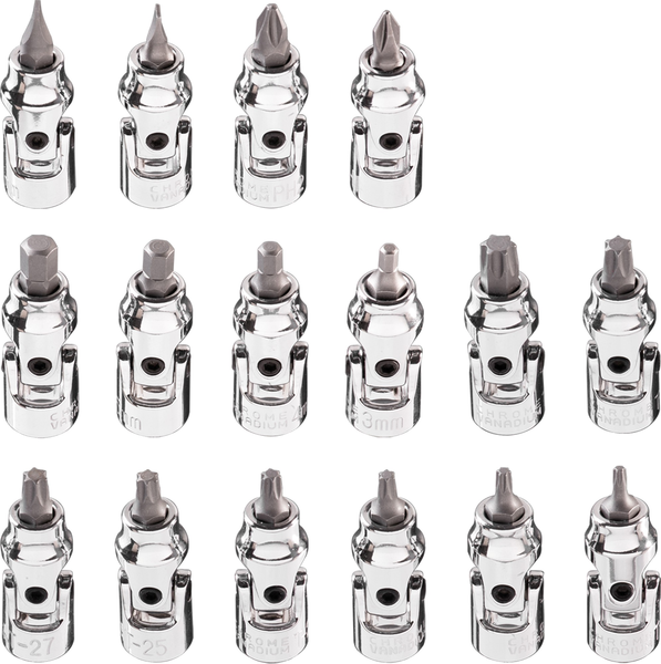 NEO 08-714 набор головок с насадками  с шарниром 1/4'  