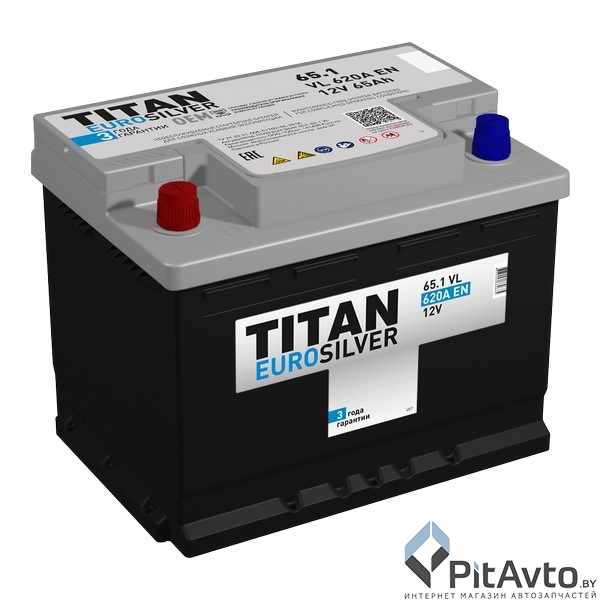 Аккумулятор TITAN EUROSILVER 65Ah 620A L+