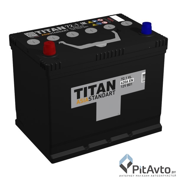 Аккумулятор TITAN ASIA STANDART 72Ah 620A L+