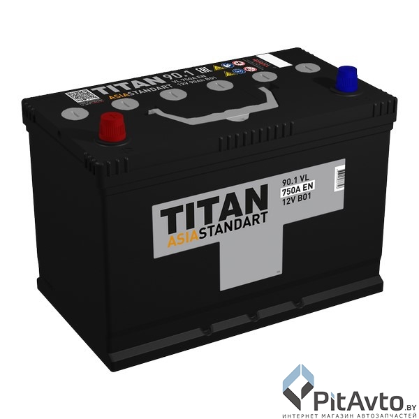 Аккумулятор TITAN ASIA STANDART 90Ah 750A L+