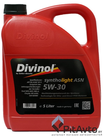 Масло моторное DIVINOL Syntholight ASN 5W-30 5л  / 49150-K007