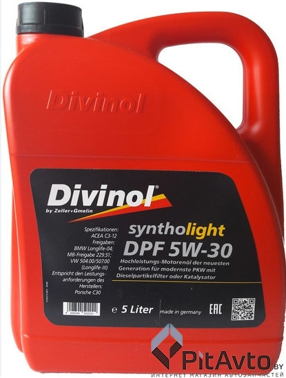Масло моторное DIVINOL SYNTHOLIGHT DPF 5W-30 5л  / 49180-K007