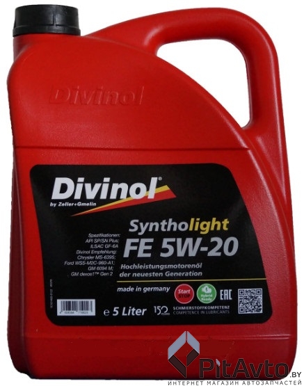 Масло моторное DIVINOL SYNTHOLIGHT FE 5W-20 5л