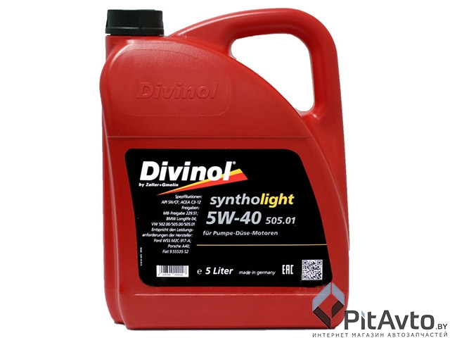 Масло моторное DIVINOL SYNTHOLIGHT 505.01 5W-40 5л