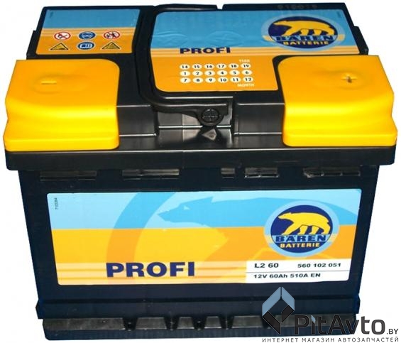 Аккумулятор BAREN Profi 60Ah 510A R+ / 7905683