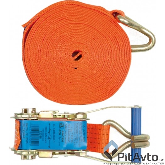 Ремни стяжки для багажа трещотка+крюк 5т 12м