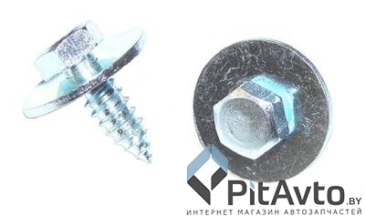 WRT 93007M Саморез 6.3x20mm под ключ с шайбой цвет серебро MB