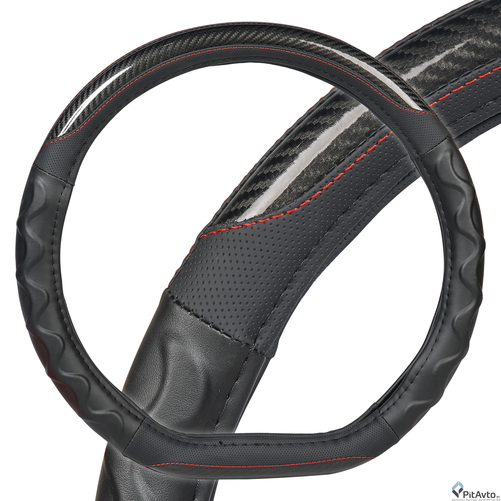 Оплетка на руль эко-кожа AIRLINE ADWO005