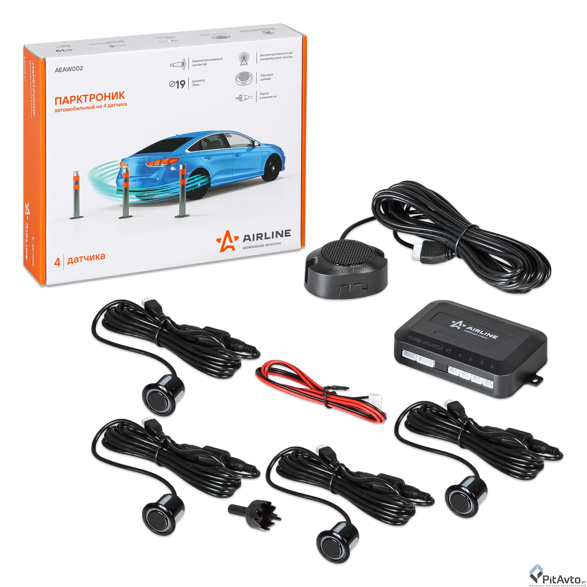Парктроник на 4 датчика AIRLINE AEAW002