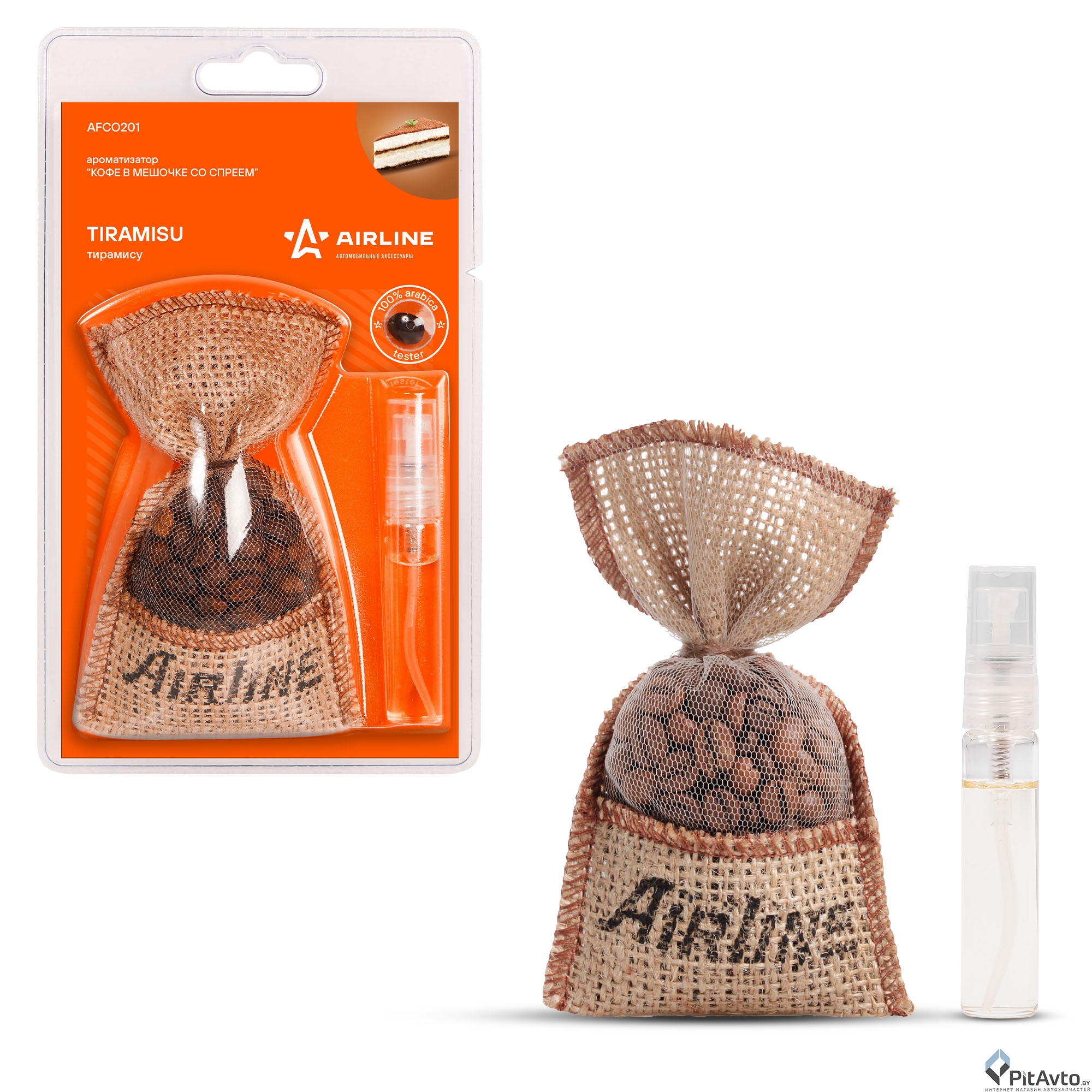 Ароматизатор AIRLINE ''Кофе в мешочке со спреем'' тирамису