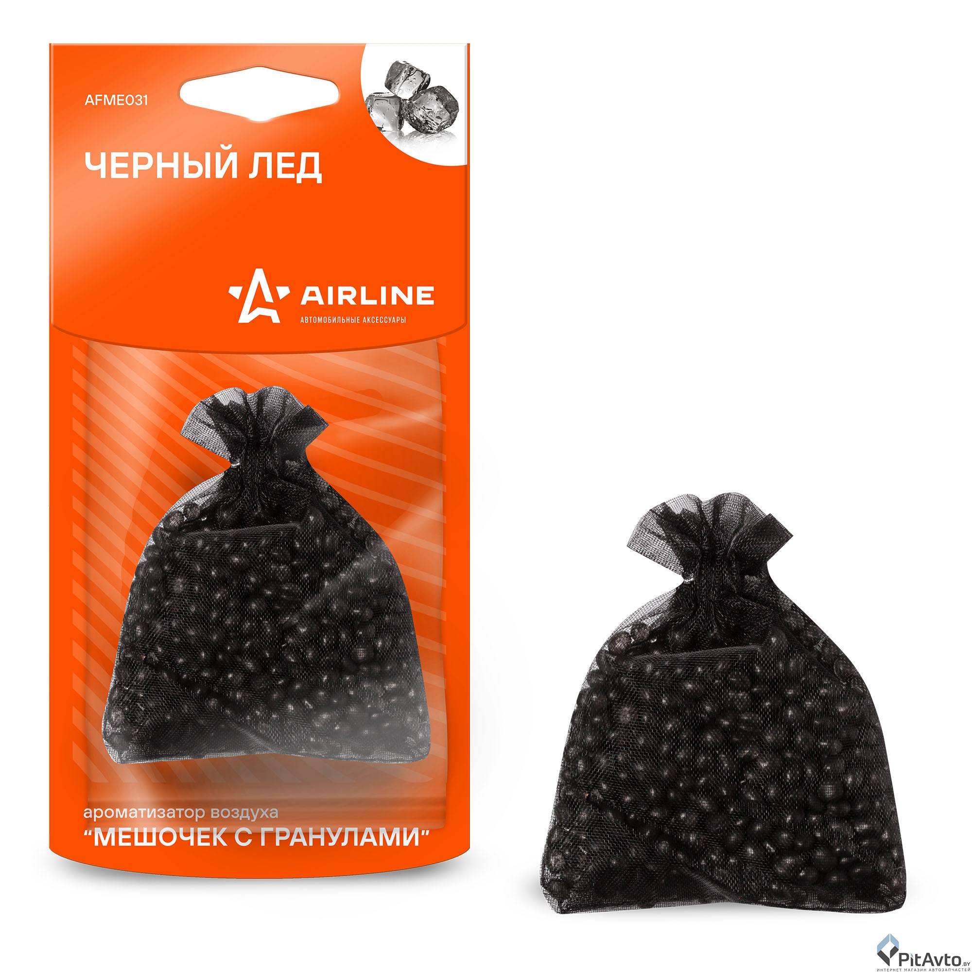 Ароматизатор AIRLINE подвесной 'мешочек с гранулами' черный лед