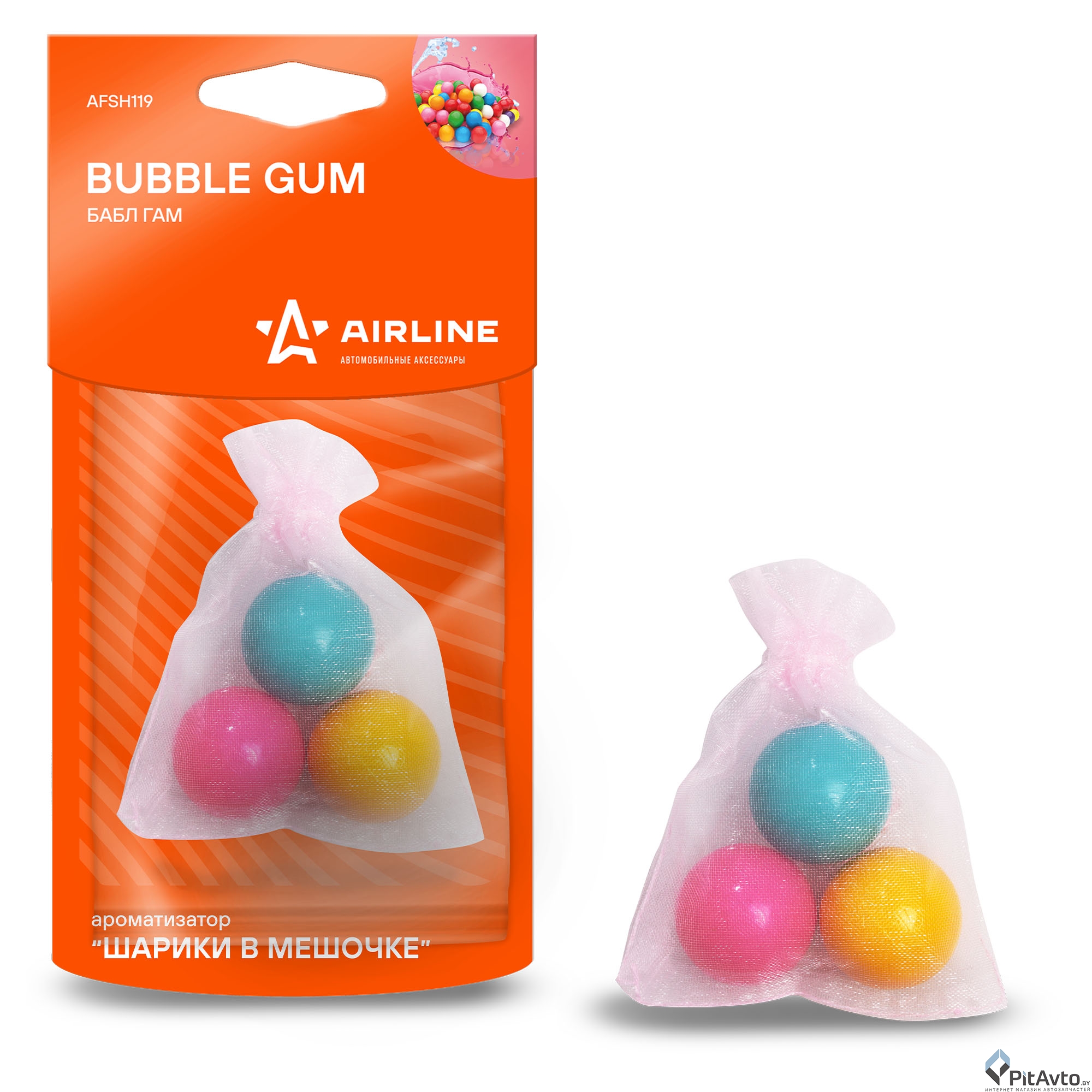 Ароматизатор AIRLINE 'шарики в мешочке' бабл гам
