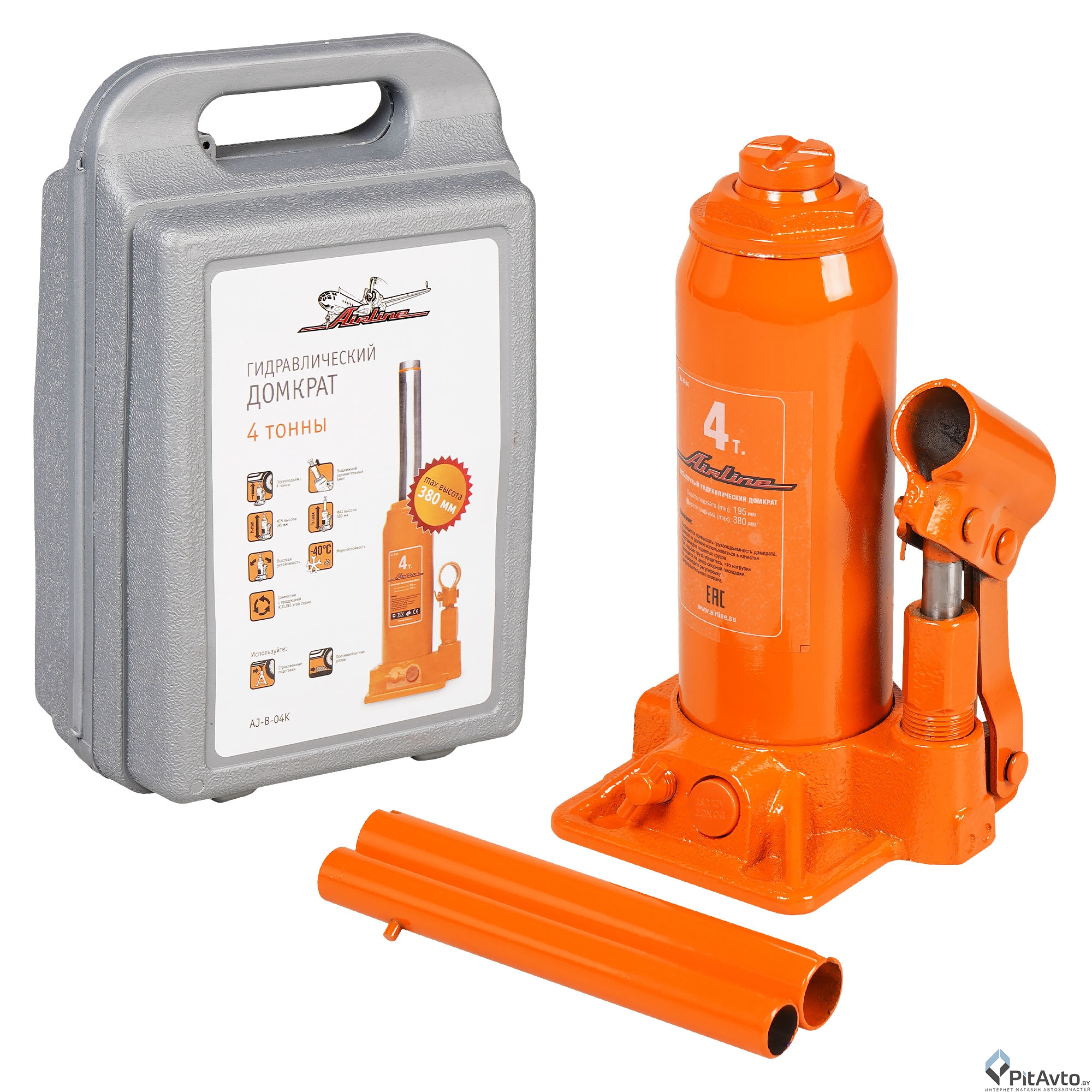 Домкрат бутылочный AIRLINE AJB04K (4т)