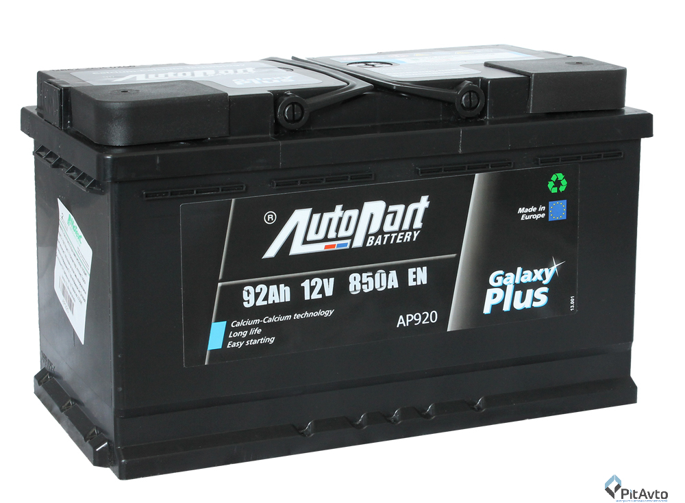 Аккумулятор AutoPart 92Ah 850A, AP921, (L+)