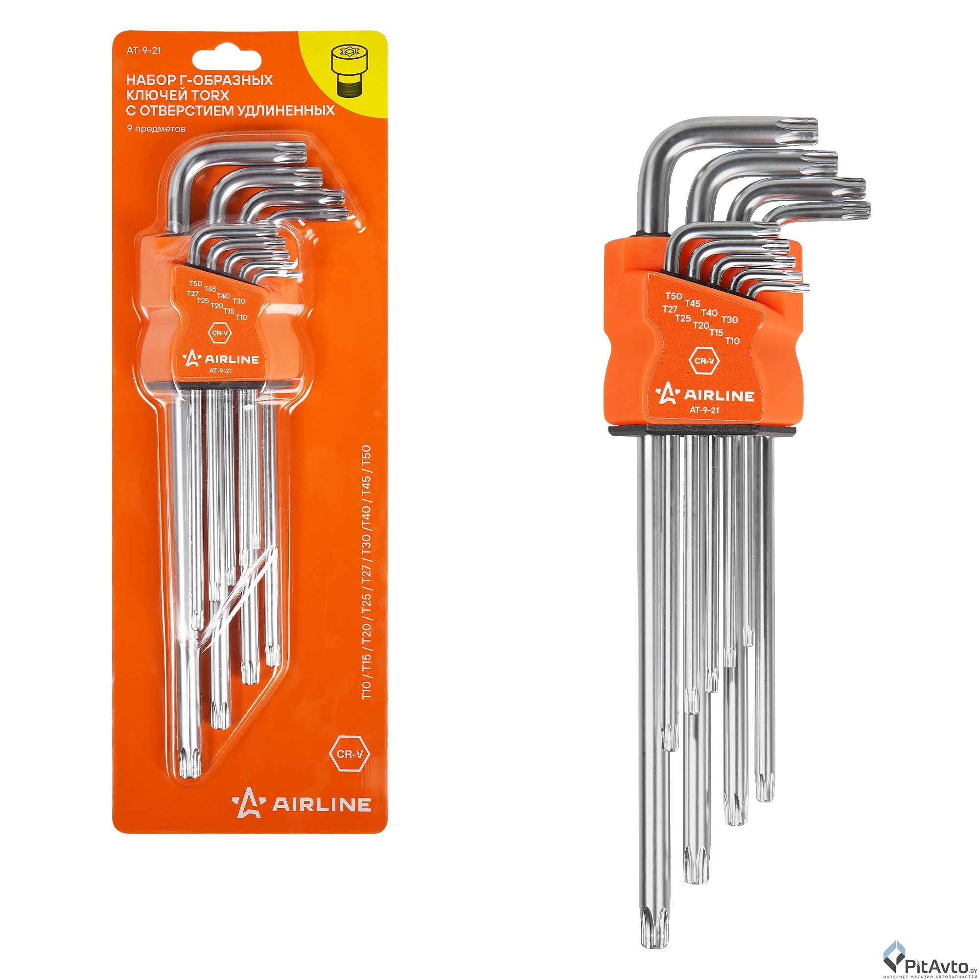 Набор ключей Г-образных TORX с отверстием AIRLINE AT921