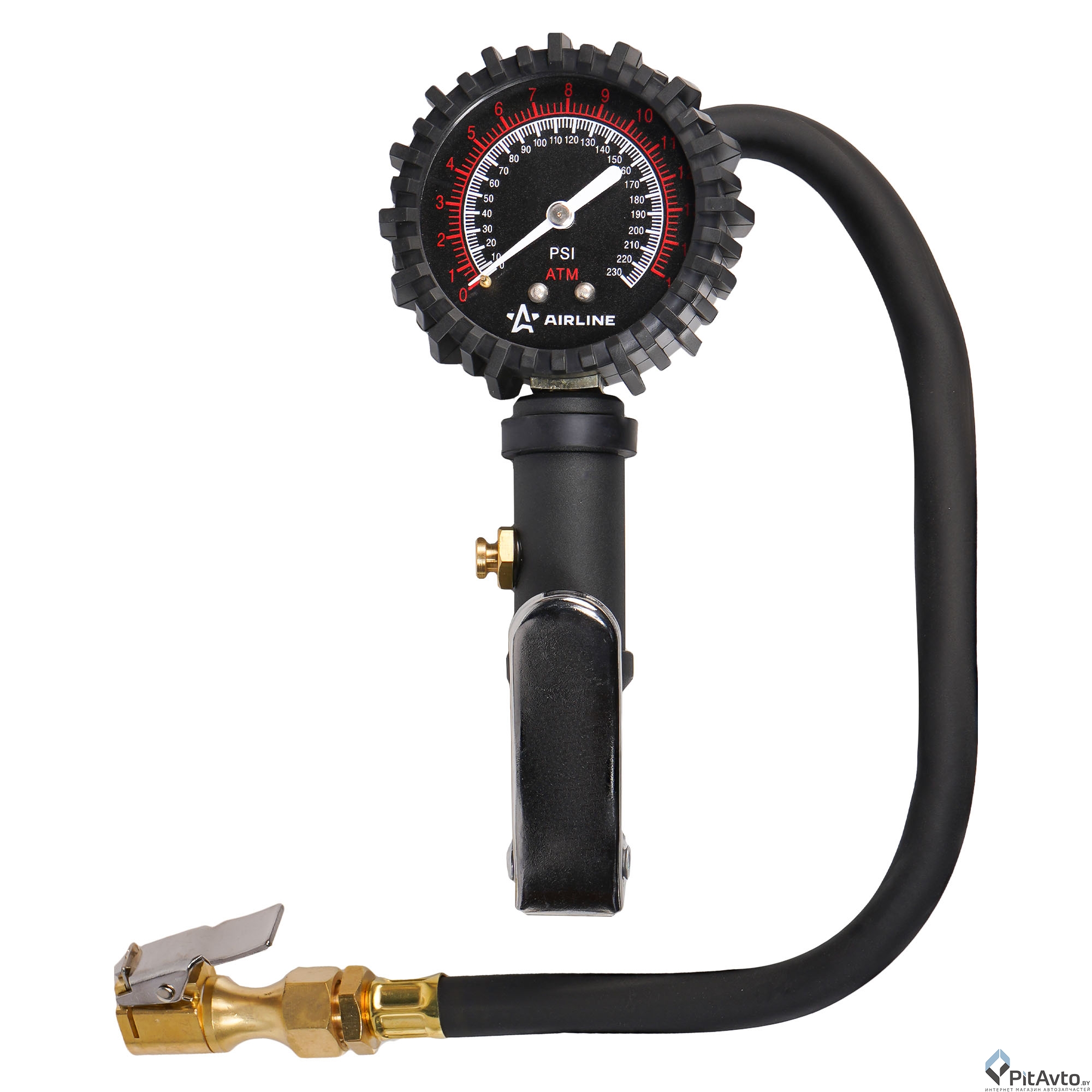 пистолет для накачки шин с манометром AIRLINE ATBU007