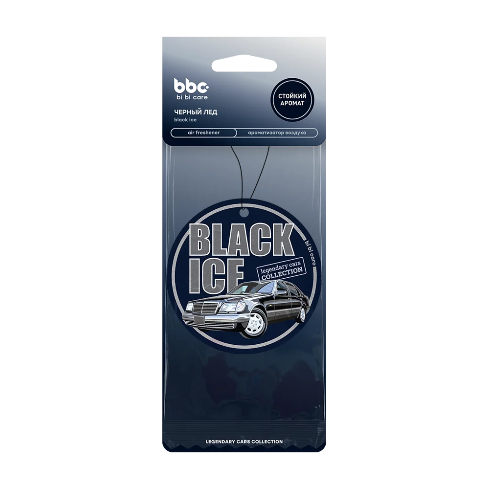 Ароматизатор картонный Черный лед BIBICARE 4452